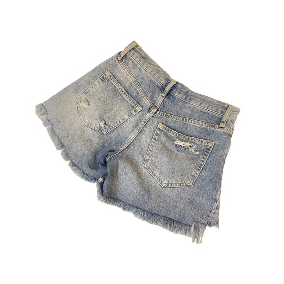 We The Free Free People Maggie Blue Denim Distressed Cut-Off Shorts Size 24 - Picture 5 of 7